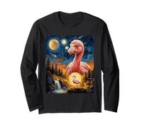 Flamingo Hurlant à la Lune Nuit étoilée Manche Longue