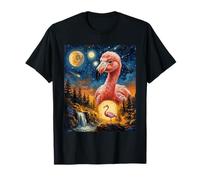 Flamingo Hurlant à la Lune Nuit étoilée T-Shirt