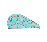Flamingo Ice Cream Fruit Coral Velvet Dry Hair Cap for Women - Pratique pour la maison, les voyages et les fêtes à la piscine