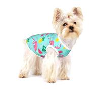 Flamingo Ice Cream Fruit Print Vêtements pour petit chien Pet Gilet, T-shirt sans manches en coton doux respirant Pet Tank Top Vêtements pour chiots et chats