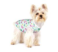 Flamingo Ice Cream Fruit T-shirt sans manches en coton pour chien Gilet pour animal domestique T-shirt léger imprimé pour petit
