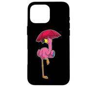 Flamingo Il pleut Parapluie Coque pour iPhone 16 Pro Max