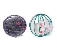 Flamingo JCHAT MARPY Souris Fourrure en Balle + HOCHET Violet 6CM - Tube