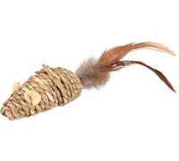 Jouet chat Souris Babs + Plumes Brun 21cm