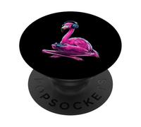 Flamingo Jeu Animal Jeux Vidéo Drôle Flamant Rose PopSockets PopGrip Adhésif