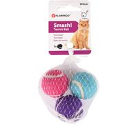 Flamingo Jouet Chat Balle De Tennis+clochette Multicolore 4cm 3pcs