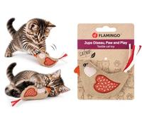FLAMINGO Jouet Chat - Jups Oiseau Brun/Orange - Brun/Orange - 3 x 15 x 7,3 cm