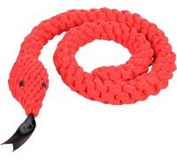 Flamingo Jouet Chien - Flocco Serpent & Corde Tressée Rouge - 95×6×4 cm - Coton - avec pouic-pouic - Masse Les gencives - Aide à réduire la Plaque
