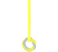 Flamingo Jouet Chien - Glowa Corde à Tirer & Anneau Tressés Bleu & Jaune - S 43×13×3,5 cm - PP tressé - Lumineux - Poignée
