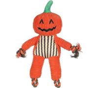 FLAMINGO Jouet Chien - Halloween Bunut Citrouille Orange - Peluche avec Finition Velours côtelé - avec Squeaker - pour Plus de Plaisir de Jeu - Orange - 29 x 10 x 33 cm