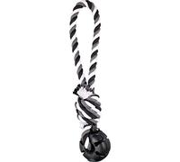 Flamingo Jouet Chien Indestructible - Gladiator Corde & Bottle Booster Twist Noir - Extra résistant - L 38 × l 8 × H 7 cm
