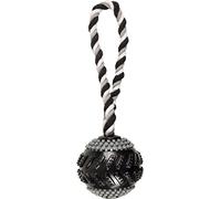 Flamingo Jouet Chien Indestructible - Gladiator Corde de Traction Curling avec Balle Noire - Extra résistant - L 28 × l 8,5 × H 8,5 cm
