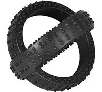 Flamingo Jouet Chien Indestructible - Gladiator Cross Ball Noir - Extra résistant - Ø 10 cm