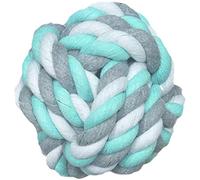Flamingo Jouet Chien - Jim Balle Nouée Vert Menthe - Ø5,5 cm - Coton - Parfait Chiots - Soin Dentaire