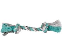 Flamingo Jouet Chien - Jim Corde avec 2 Nœuds Vert Menthe - L 34×8×7 cm - Coton - Hygiène Dentaire - Jeu de Traction