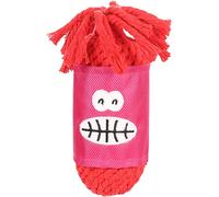 Flamingo Jouet Chien - Jonas Corde & Rollo Fikky Rouge - L 8×8×24 cm - Coton - avec pouic-pouic - Soin Dentaire