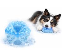 Flamingo Jouet Chien - Jouet rafraîchissant Balle Bleue Snowy - 8,3 cm - Caoutchouc TPR - résistant à l’Eau - à remplir - Effet Tapis rafraîchissant - hygiène Dentaire