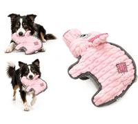 FLAMINGO Jouet Chien - Kardi Cochon Rose - Peluche Double Couche - Finition Passepoil et Velours côtelé - avec Squeaker - 10 x 24 x 16,2 cm