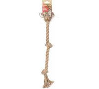 FLAMINGO Jouet Chien - Kush Corde avec 3 nœuds - Brun - 52 x 5,4 x 4,4 cm - Chanvre Naturel - Hygiène Dentaire - Traction