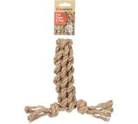 Flamingo Jouet Chien - Kush Corde Tressée avec 2 Nœuds Brun - 28×9×6,2 cm - Chanvre tressé - Soin Dentaire - Naturel