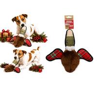 FLAMINGO Jouet Chien - Noel Addyson Canard Brun - Textile Doux - avec Squeaker - pour Plus de Plaisir de Jeu - Brun - 31 x 32 x 8 cm