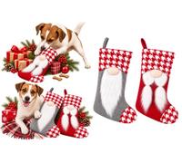 FLAMINGO Jouet Chien - Noel Barda Chaussette Lutin - Textile Doux - À remplir de Jouets ou friandises - Plusieurs Couleurs - 28,5 x 3 x 45 cm Une Seule pièce