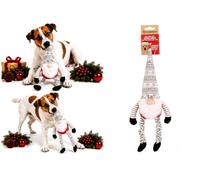 FLAMINGO Jouet Chien - Noel Bardo Lutin Rouge - Textile Doux - avec Squeaker et Bruit de froissement - Jambes élastiques - 20 x 14 x 58 cm