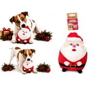FLAMINGO Jouet Chien - Noel Bolla Père Noel Rouge - Peluche Douce - avec Squeaker et Bruit de froissement - Rouge - 19 x 14 x 25 cm