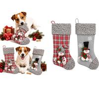 FLAMINGO Jouet Chien - Noel Westley Chaussette - Textile Doux - avec grelot - À remplir de Jouets ou friandises - Plusieurs modèles - 24 x 4 x 45 cm Une Seule pièce