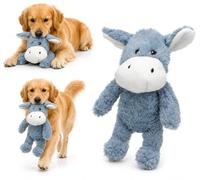 FLAMINGO Jouet Chien - Pelza âne Bleu - Peluche Douce - Squeaker et Bruit de froissement - 20 x 10,5 x 28 cm