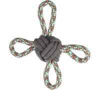 Flamingo Jouet Chien - Riva Corde à Tirer & Balle Vert - 25×25×8 cm - Coton - Poignées - Soin Dentaire