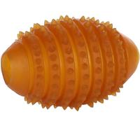 Flamingo Jouet Chien - Rubba Ballon de Rugby Brun - extrêmement Flexible - 100% Caoutchouc Naturel - L 10,5 × l 7,2 × H 7,2 cm