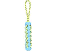 Flamingo Jouet Chien - Tofla Corde à Tirer Bleu & Jaune - 40×5×5 cm - Nylon & TPR - Flotte sur l’Eau - Poignée de Lancer