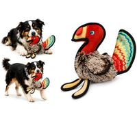 FLAMINGO Jouet Chien - Vola Oiseau Brun - Peluche avec Finition Passepoil - Squeaker et Bruit de froissement - 14 x 25 x 28,5 cm