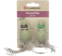 FLAMINGO Jouet Katti Souris avec Plumes L Vert 12,7x3,5x3,5CM