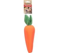 Flamingo Jouet Latex + Velours Côtelé Carotte Seezo Orange - 28x8,3x8,3 cm - avec Couineur - pour Chiens