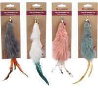 Flamingo Jouet pour Canne à pêche Rixt Brosse - 29x8x2,5cm - avec Clochette de Chat et Plumes - Pas de Choix Possible