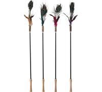 Flamingo Jouet pour Chat Canne à pêche Hasse télescopique avec Bois matatabi - Plumes - Clochette - Longueur 61-186 cm - Aucun Choix de Couleur Possible