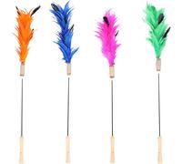 Flamingo Jouet pour Chat Canne à pêche Xena avec Bois matatabi - Plumes - Clochette - Longueur 46 cm - Aucun Choix de Couleur Possible