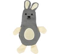 FLAMINGO - Lapin 14 cm Gris Beige+ 3 Billes de Catnip Jouet pour Chat
