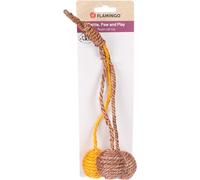 Flamingo Jouet pour Chat « Justo Balle Brun et Jaune » - Idéal pour Maine Coon, Siamois, British Shorthair et Ragdoll, interactif et résistant