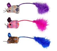 FLAMINGO-Jouet pour chat souris Flamingo Mohaire - Les 3 pièces