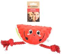 Flamingo Jouet pour Chien Bubto Pastèque Rouge avec Corde - 17x10x20cm - avec couineur