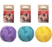 Flamingo Jouet pour Chien Freckles Balle 9,5cm - Caoutchouc TPR Résistant - Texturée et Rebondissante - Jouet de Lancer/Mastication pour Votre Chiens - Plusieurs Couleurs, Pas de Choix Possible