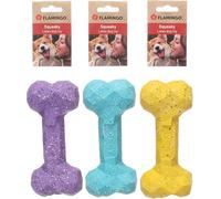 Flamingo Jouet pour Chien Freckles Os L - 18,5x8,5x5cm - Caoutchouc TPR Résistant - Jouet à Mâcher, Lancer et Nettoyage Dentaire - pour Petits et Moyens Chiens - Pas de Choix Possible