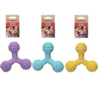 Flamingo Jouet pour Chien Freckles Trépied L - 14,7x5,3x14,7cm - Caoutchouc TPR Résistant - Jouet à Mâcher et Lancer - Stimulation Dentaire - pour Petits et Moyens Chiens - Pas de Choix Possible