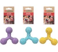 Flamingo Jouet pour Chien Freckles Trépied S - 11x4x11cm - Caoutchouc TPR Résistant - Jouet à Mâcher et Lancer - Stimulation Dentaire - pour Petits et Moyens Chiens - Pas de Choix Possible