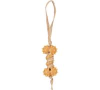 Flamingo Jouet pour Chien Guma Os avec Corde Brun - 32x5,5x4cm - Caoutchouc - Convient particulièrement aux Chiots et Chiens âgés - 100% Naturel