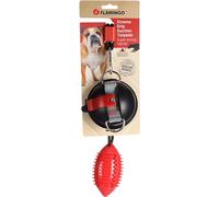 Flamingo Jouet pour Chien Muro Rugby et Ventouse avec Corde Rouge - 60cm - Ventouse avec Clip - Petites Boules massent Les gencives - Aide à réduire la Plaque Dentaire