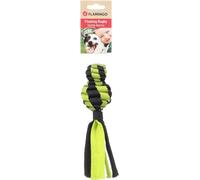 FLAMINGO Jouet pour Chien Rofas Rugby tissé avec Balle S Vert/Noir - 21x5,7x5,7cm - Flottant et avec Bruit de craquement